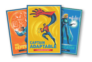 download superhero postcards